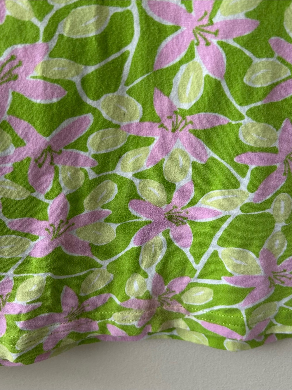 Lilly Pulitzer Vintage Cotton Maxi Skirt Floral Green Pink M - Picture 7 of 11